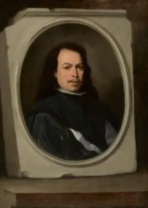 self portrait painting of Bartolomé Esteban Murillo in an oval frame