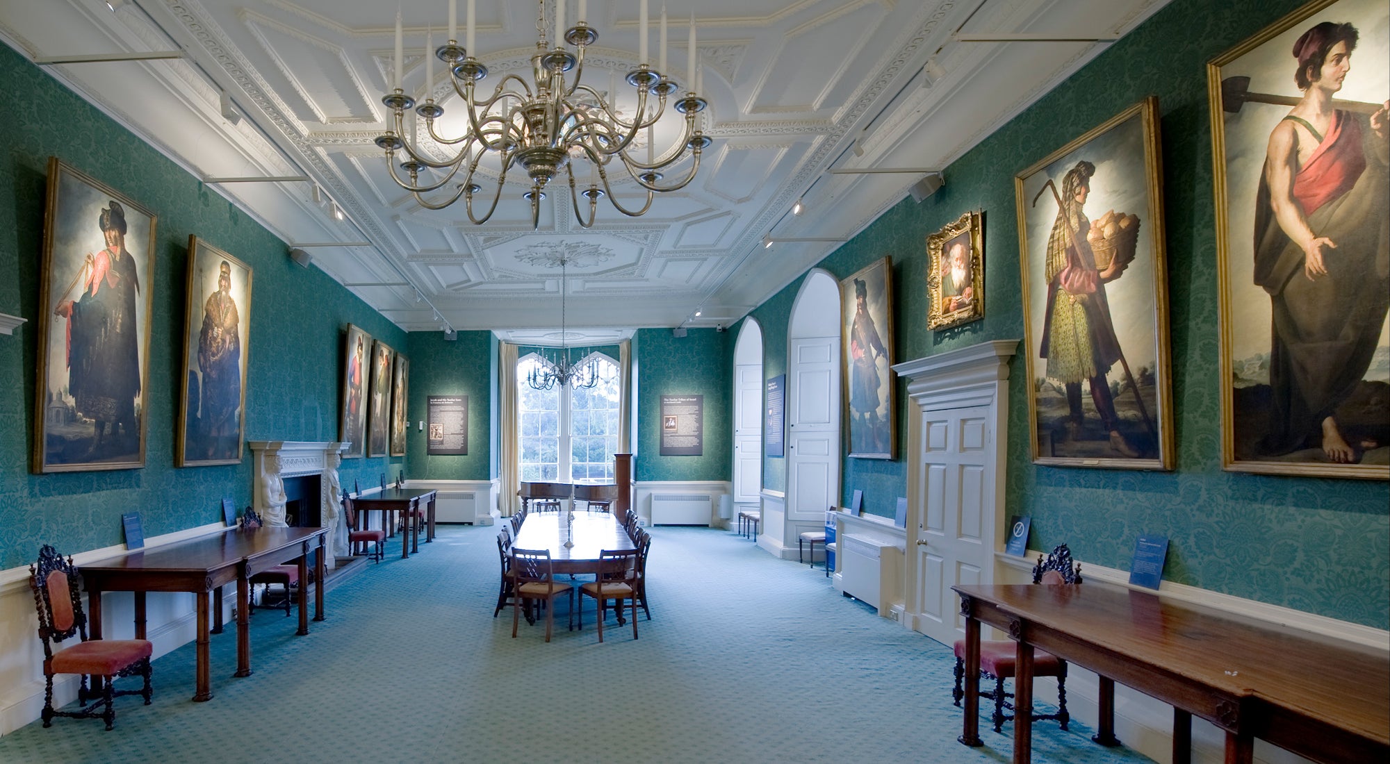 photo of paintings in dining room of a Auckland castle