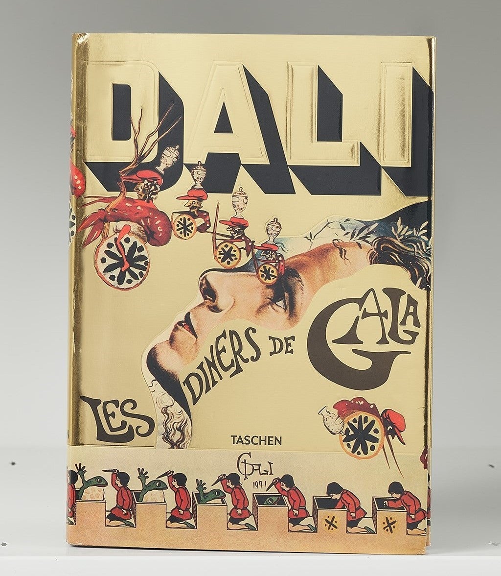 Book cover with large letters reading "DALI" and surrealist artwork details