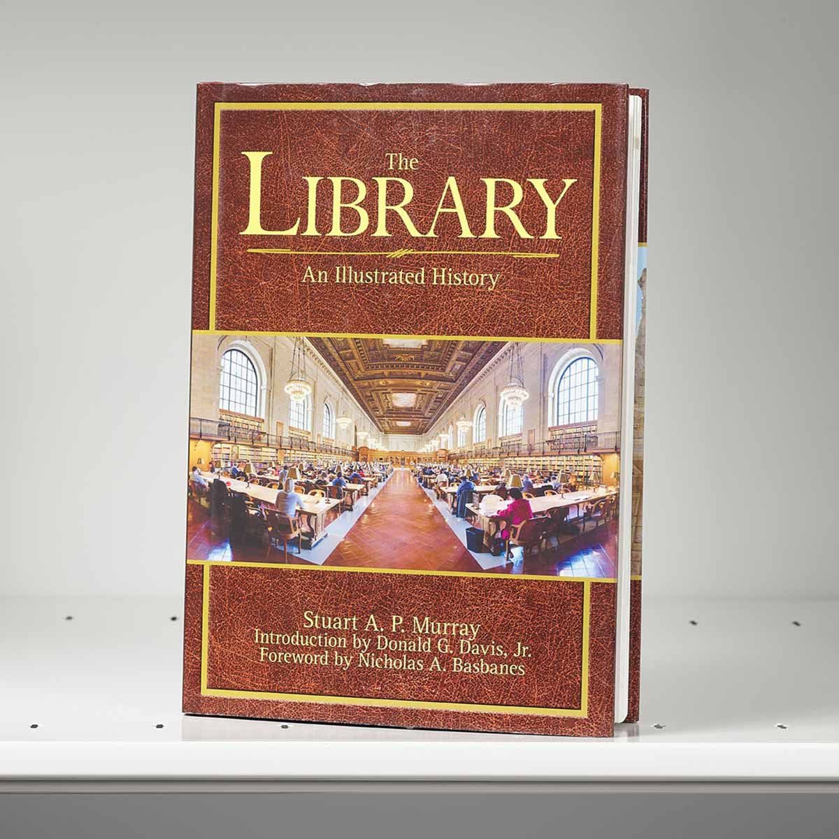 Book cover with an image of a library reading room