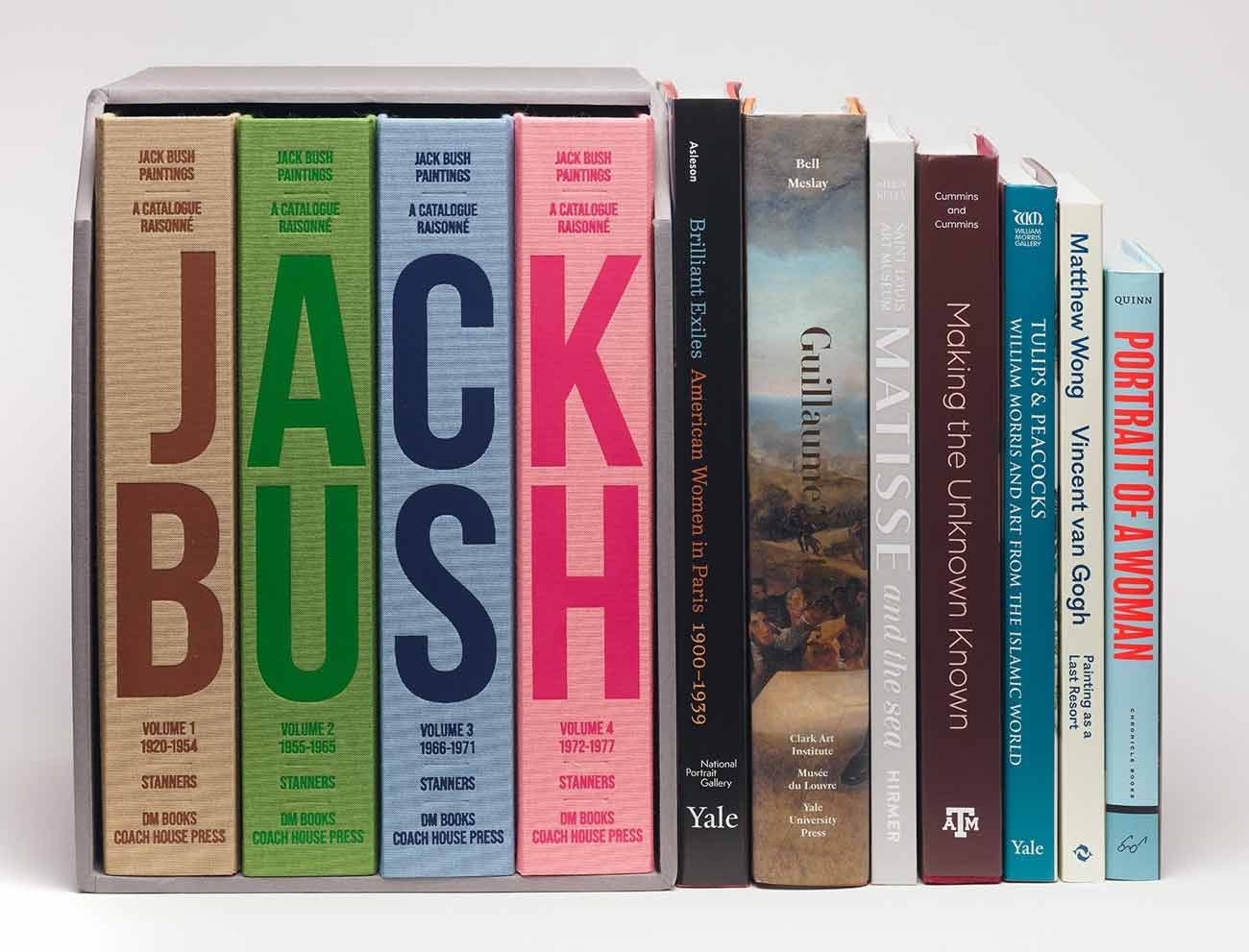 Stack of books against a white background