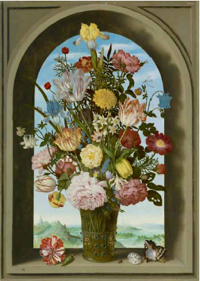 digital rendering of flowers in vase 