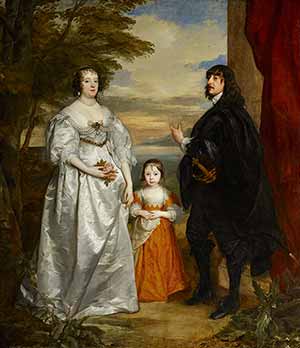 painted portrait of Derby Family, ca. 1636.