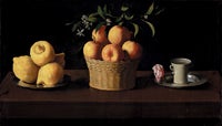 Francisco de Zurbar‡n, 1598-1664, Still Life with Lemons, Oranges and a Rose, 1633, oil on canvas, 62.2 x 109.5 cm, The Norton Simon Foundation