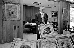 Norton William Simon with paintings