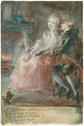 Saint-Aubin, The Flirtatious Conversation, 1760, watercolor and gouache, Museum of Fine Arts, Boston