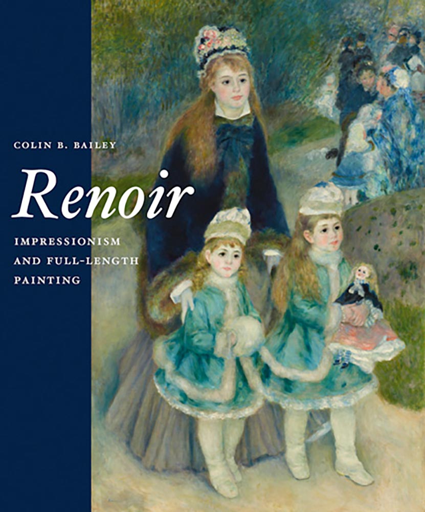 book cover depicting oil painting of a woman with two small girls walking in a garden