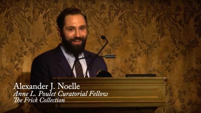 Video still of Alexander J. Noelle giving lecture at The Frick Collection