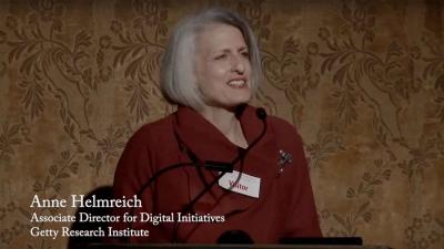 video still of anne helmreich lecturing