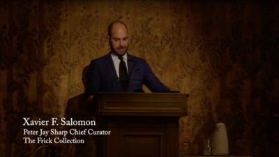 video still of Xavier Salomon lecturing