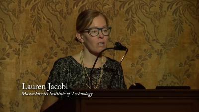 photo of Lauren Jacobi giving lecture atThe  Frick Collection