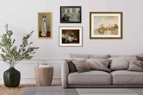 image of living room setting with paintings on the wall