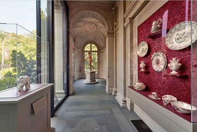 view of Portico Gallery with various porcelain on display