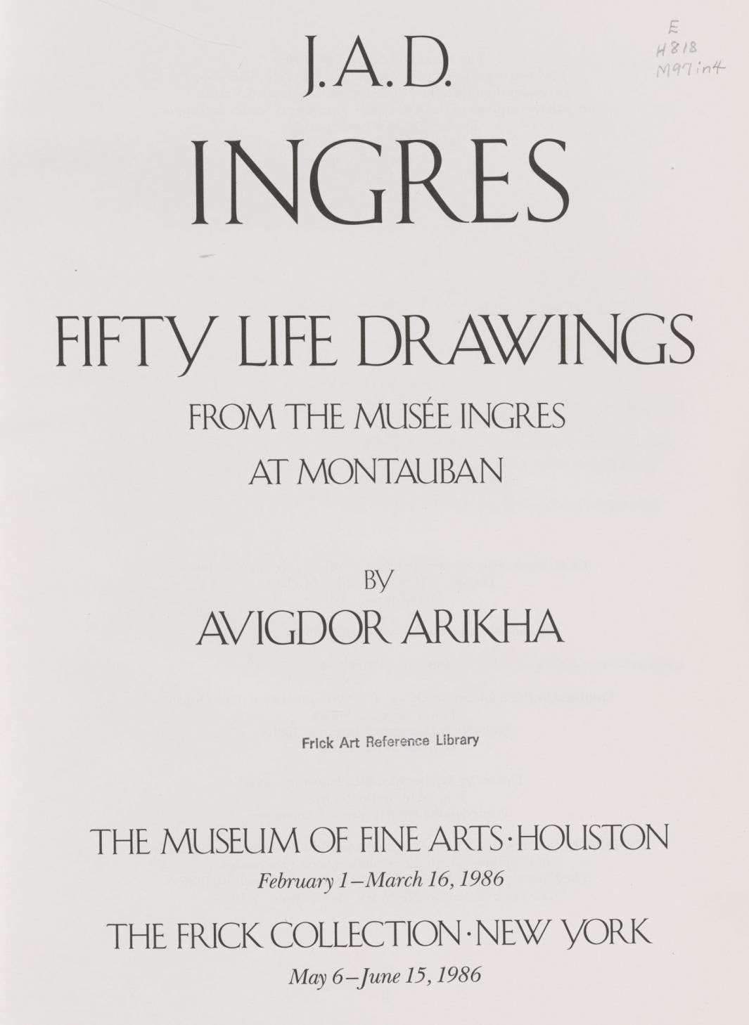 Image of title page of exhibition catalogue containing text on a white background.