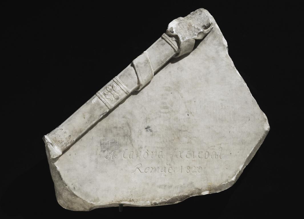 marble fragment of base with signature