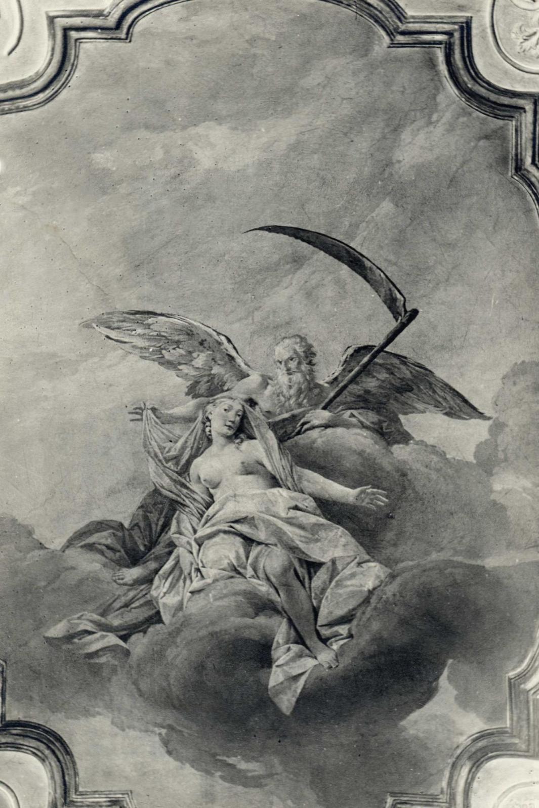 Photograph of a fresco depicting allegorical figures.