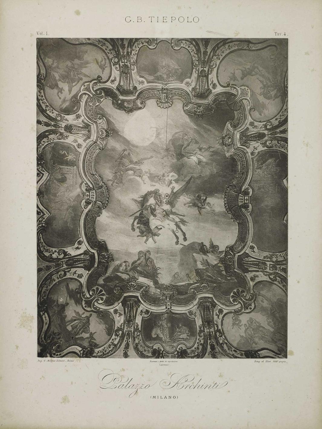 Photograph of a frescoed ceiling.