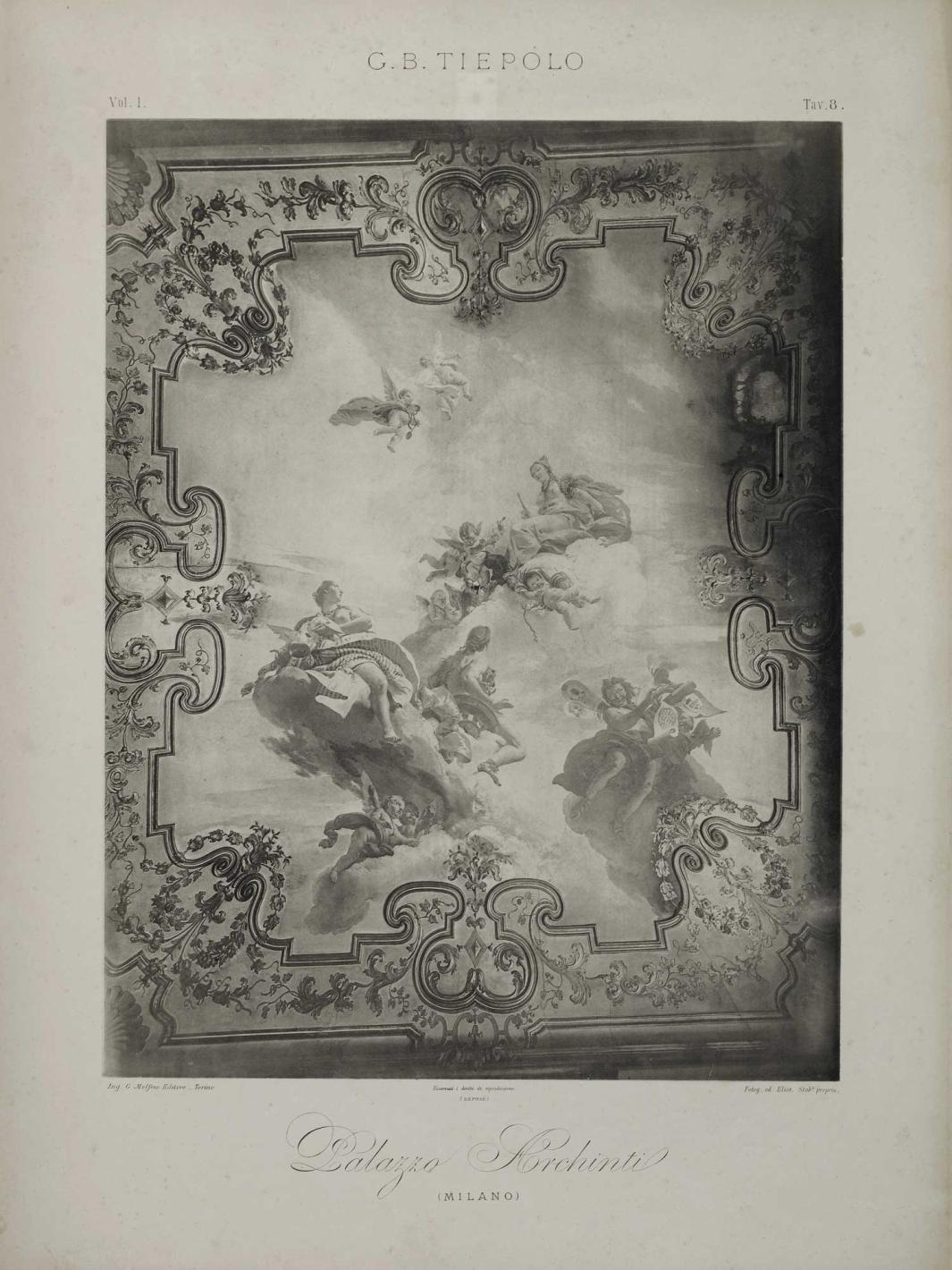 Photograph of a frescoed ceiling.