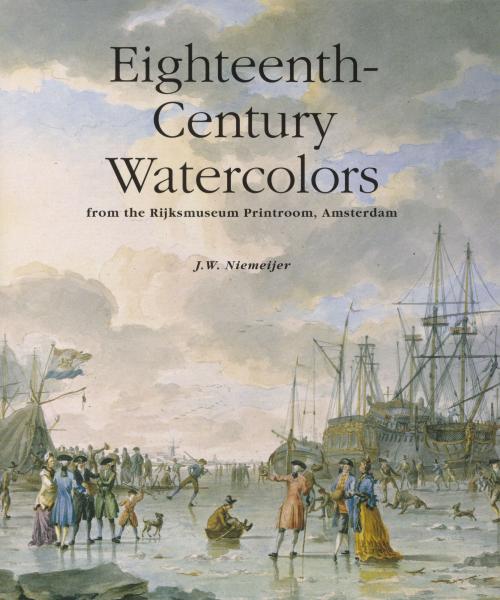 cover of exhibition catalog showing 18th century people standing on a beach with ships in the distance