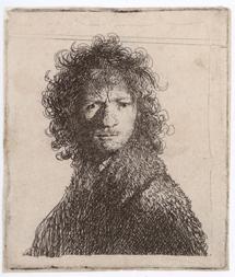 Print of a man's head.