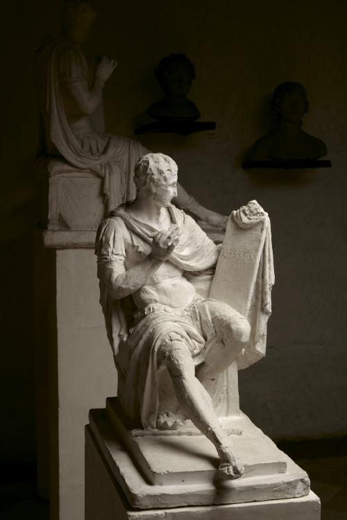 scale model of sculpture of seated George Washington