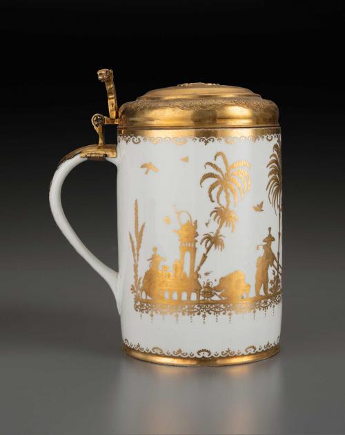 tankard with silver-gilt lid and gold decoration