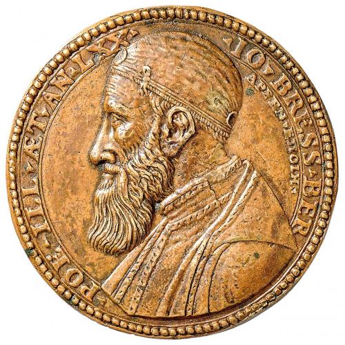 medal with bearded man in profile