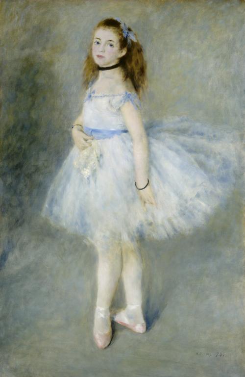 oil painting of dancer in white dress