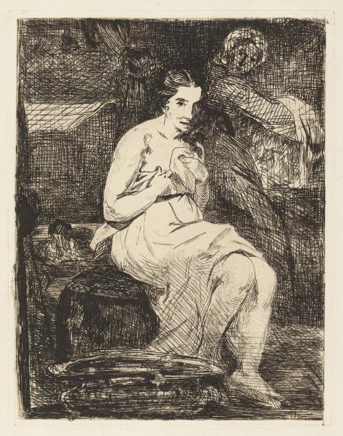 Print of seated woman