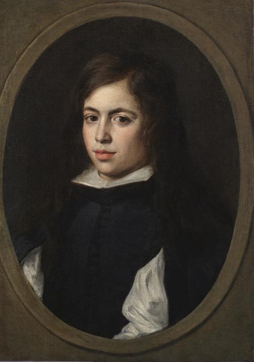 oil painting of young man in profile