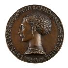 Round medal by Pisanello showing portrait bust of Leonello d'Este