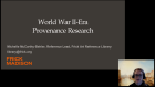 still of webinar, entitled World War II-Era, Provenance Research