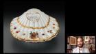 video still of Xavier Salomon and porcelain spicebox in shape of shell
