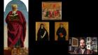 video still of Xavier Salomon and multiple paintings of biblical figures