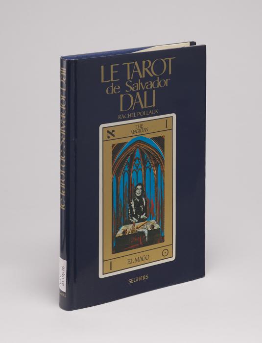 Cover of "Le Tarot de Salvador Dalí" featuring a tarot card designed by Dalí with the artist as The Magician