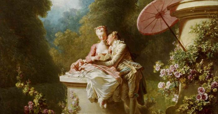 two lovers in a garden