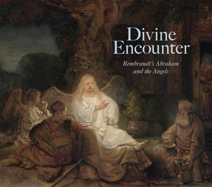 cover of book Diving Encounters, with biblical scene of Abraham sitting amidst travelers and angels