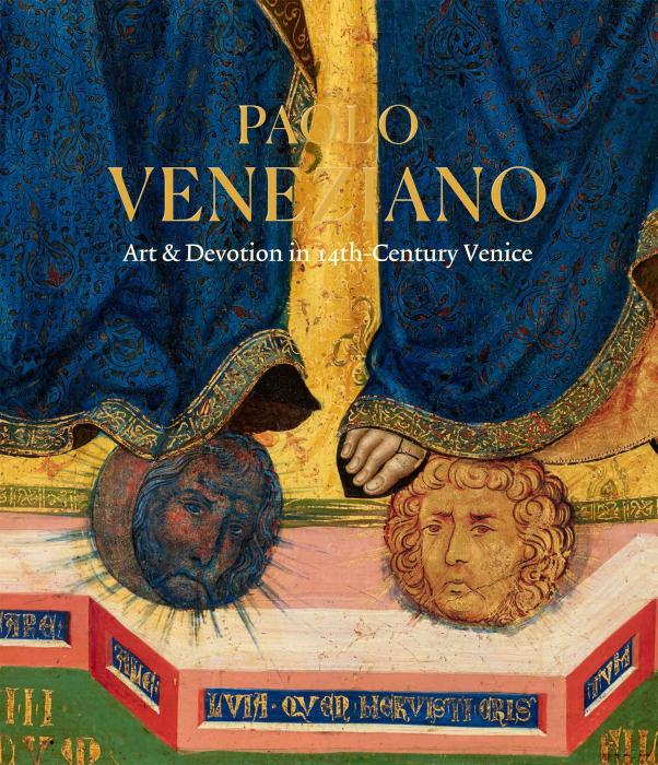 book cover entitled Paolo Veneziano, with detail of foot on top of circular face on pedestal