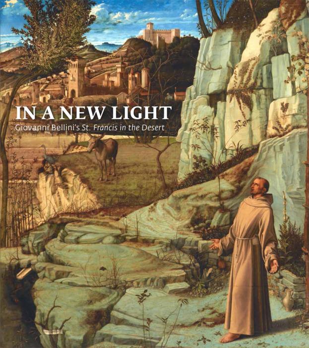 Book cover depicting oil painting by Bellini of St Francis in the desert