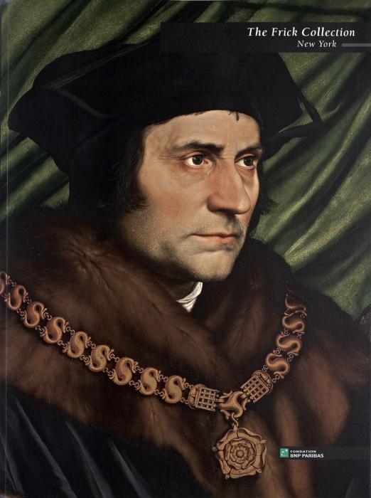 portrait of St Thomas More, stern man in big black beret, wearing fur coat and gold chain