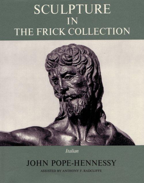 cover of sculpture catalogue, depicting sculpture of man's face with long hair