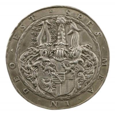 Silver medal with a coat of arms