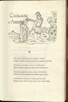 Woodcut and poem by Emile Bernard from 'Couronne d'amour' (1902)