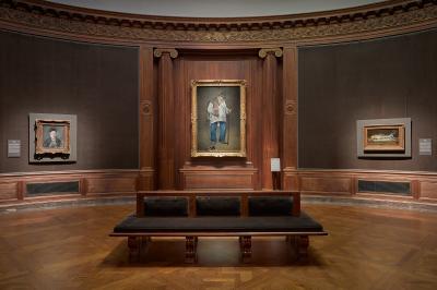 photo of Oval Room of the Frick Collection with three Manet paintings