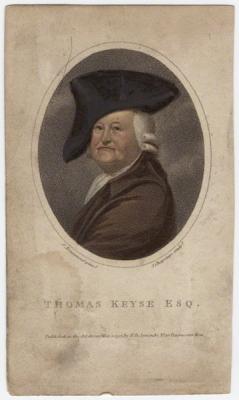 Color stipple engraving of a portrait of Thomas Keyse by John Chapman after Samuel Drummond c.1797
