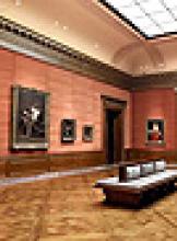 photo of the Frick Collection gallery, including paintings and skylight
