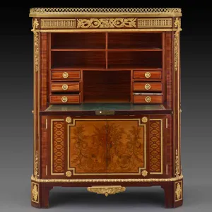 dresser with exposed interior drawers
