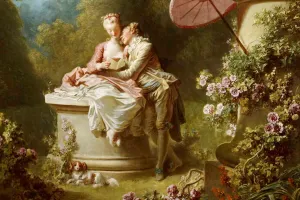 two lovers in a garden