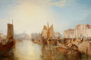 Masted ships at a harbor in a sunny day