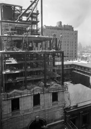 construction of building, circa 1934